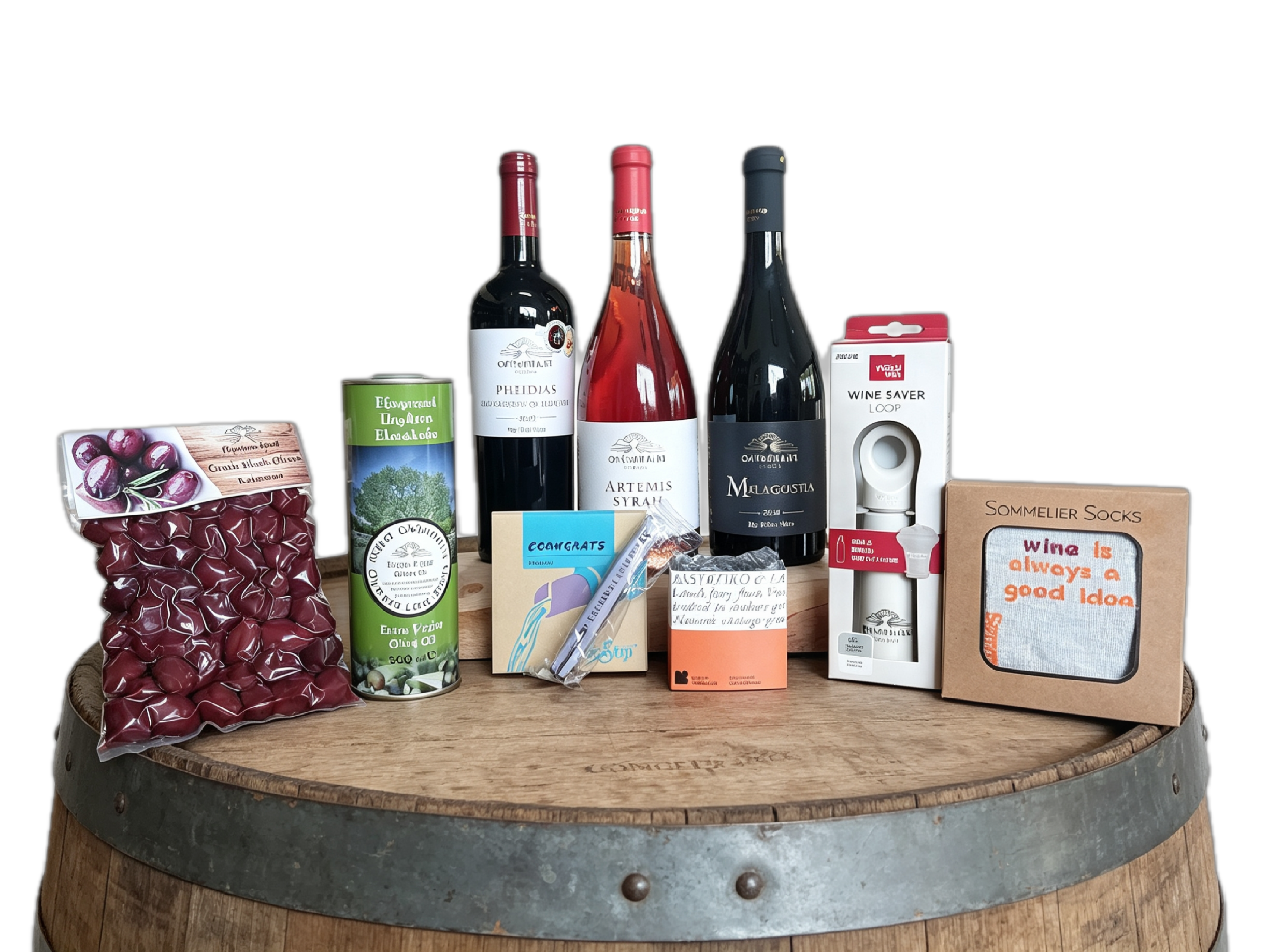 Greek Gift Box Premium Wine and Gourmet Set Olympia Land.