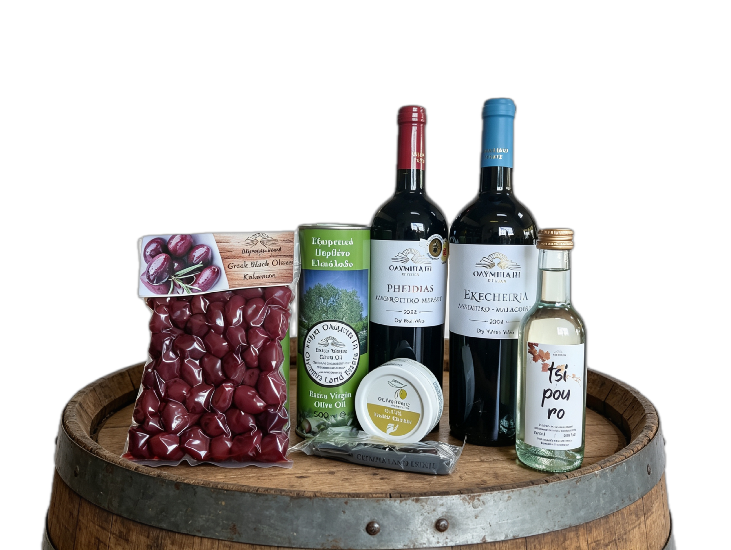 Greek Gift Box Premium Wine and Gourmet Set Olympia Land
